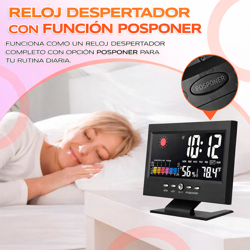 RELOJ METEOROLÓGICO | Hora, Clima, Humedad y Despertador