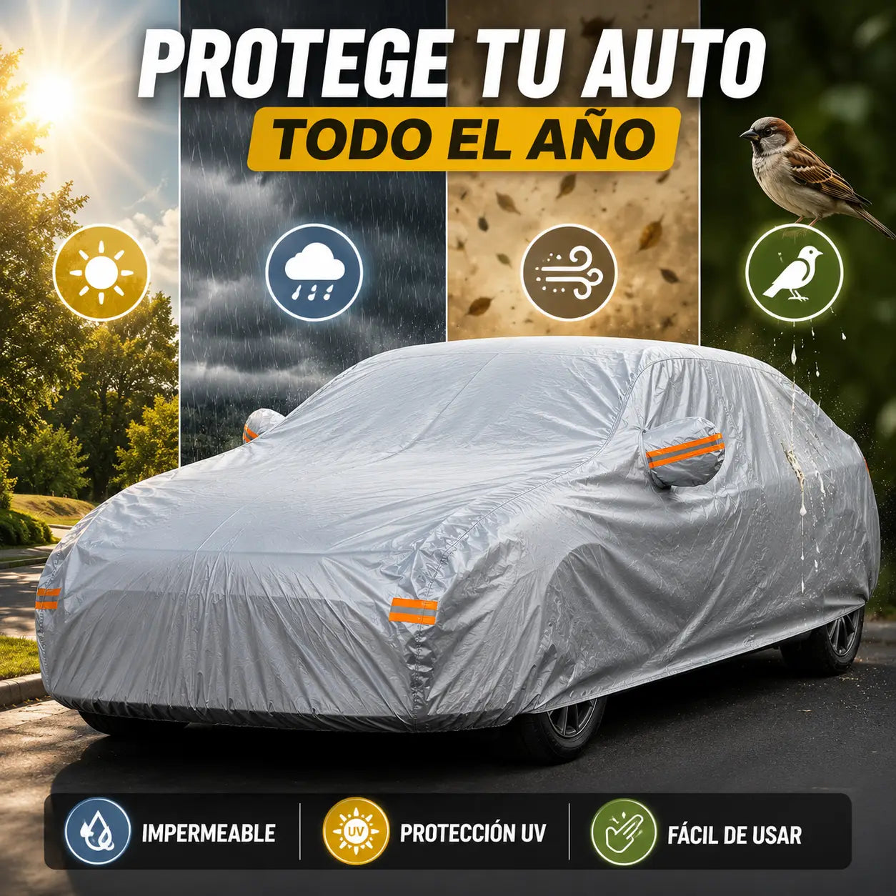 PROTEGE TU AUTO DEL SOL, LA LLUVIA Y LA SUCIEDAD TODOS LOS DÍAS