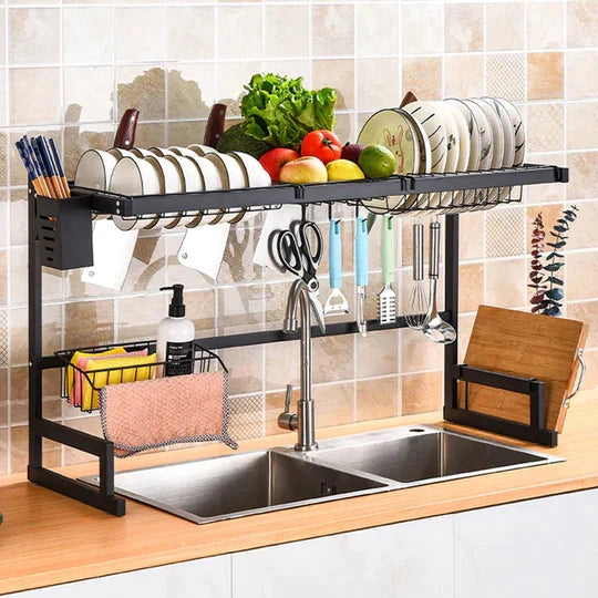 Organizador de Platos de Acero Inoxidable para Lavaplatos