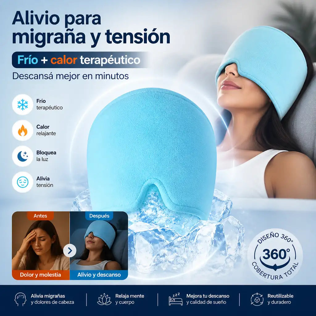 Alivio inmediato para migraña, estrés y ojos sensibles