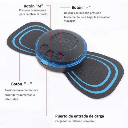 Mini Masajeador Eléctrico Portátil con Estimulación EMS para Alivio de Tensión