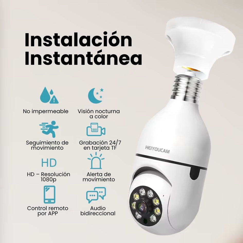 Foco con Cámara de Vigilancia 360°