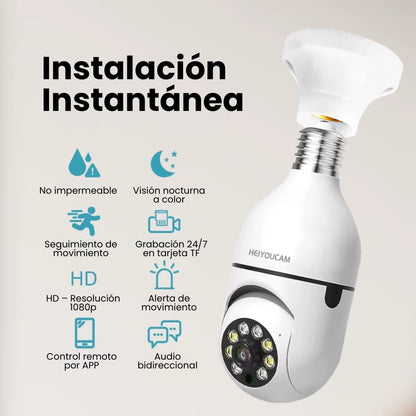 Foco con Cámara de Vigilancia 360°