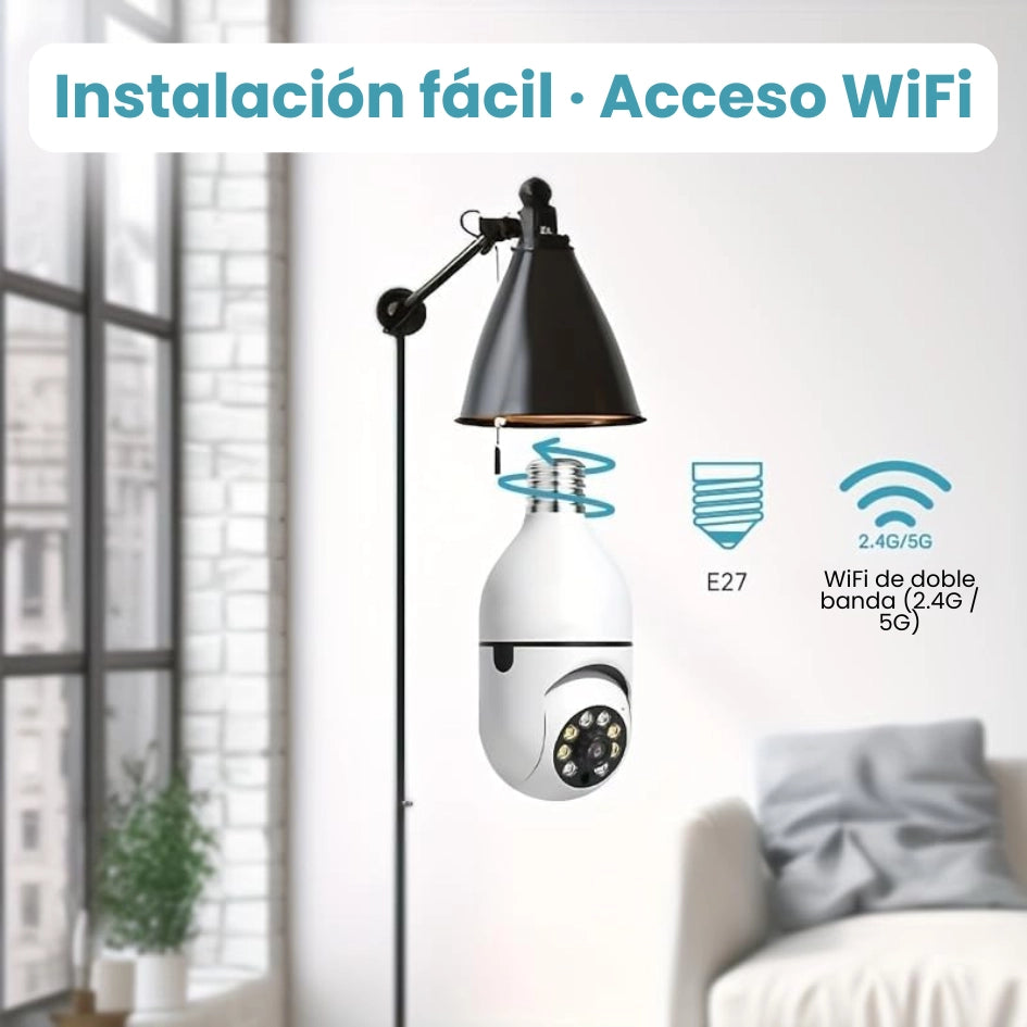 Foco con Cámara de Vigilancia 360°