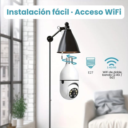 Foco con Cámara de Vigilancia 360°