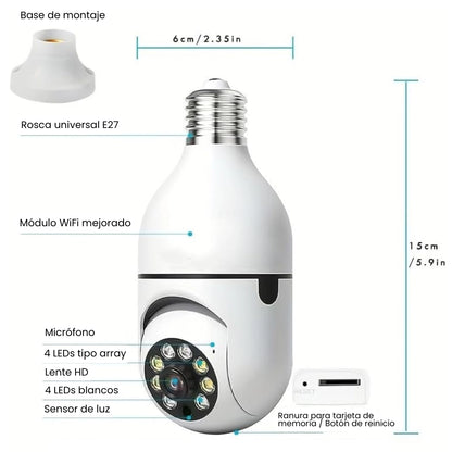 Foco con Cámara de Vigilancia 360°