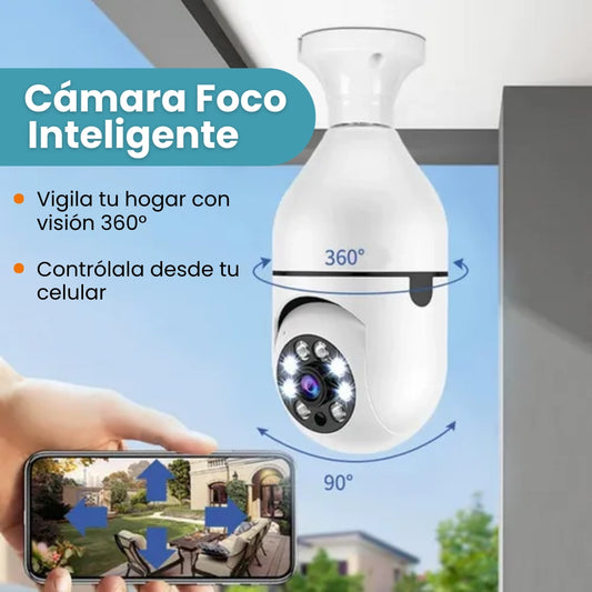 Foco con Cámara de Vigilancia 360°