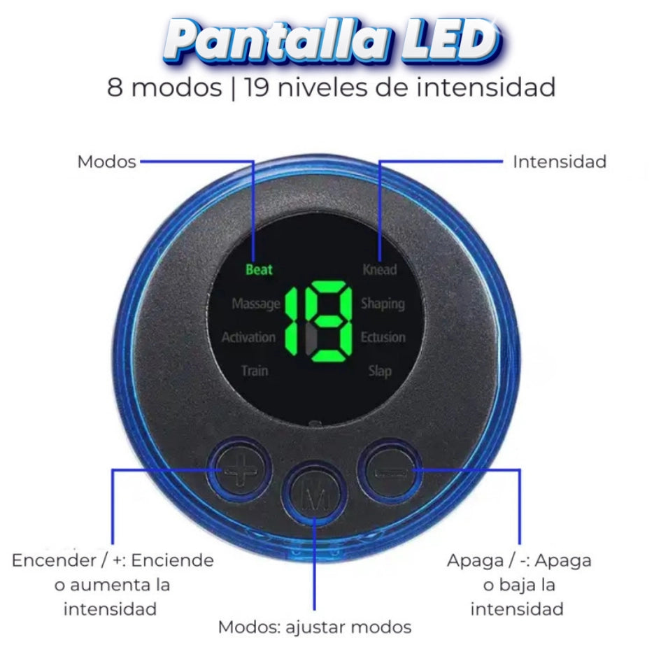 Mini Masajeador Eléctrico Portátil con Estimulación EMS para Alivio de Tensión