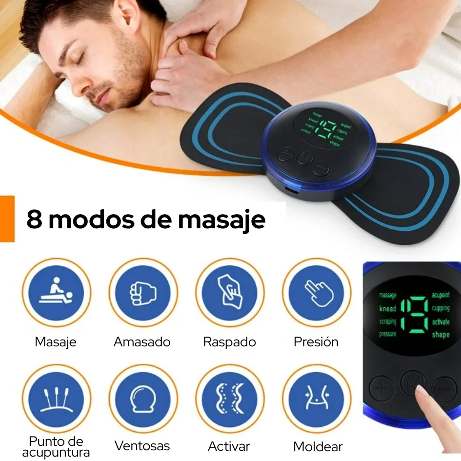 Mini Masajeador Eléctrico Portátil con Estimulación EMS para Alivio de Tensión
