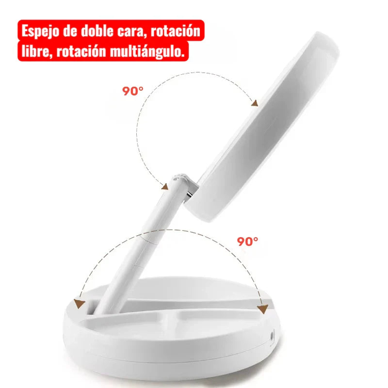 🪞 ESPEJO LED BEAUTY PRO 10X- Si tu maquillaje se ve distinto al salir, este es para vos