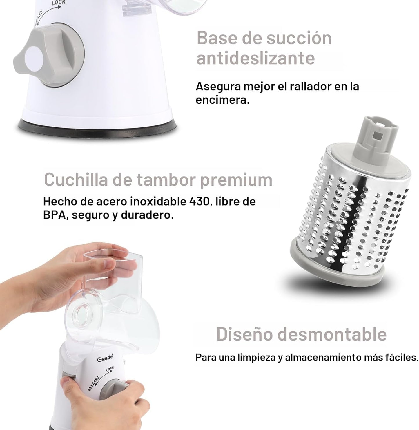 Rallador Multifuncional de Queso y Verduras