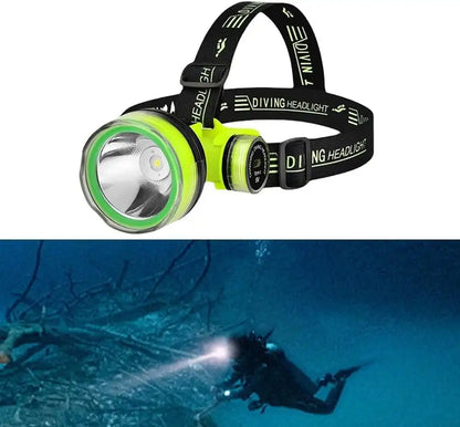 Linterna Frontal Profesional para Buceo – Potencia para Profundidades Extremas