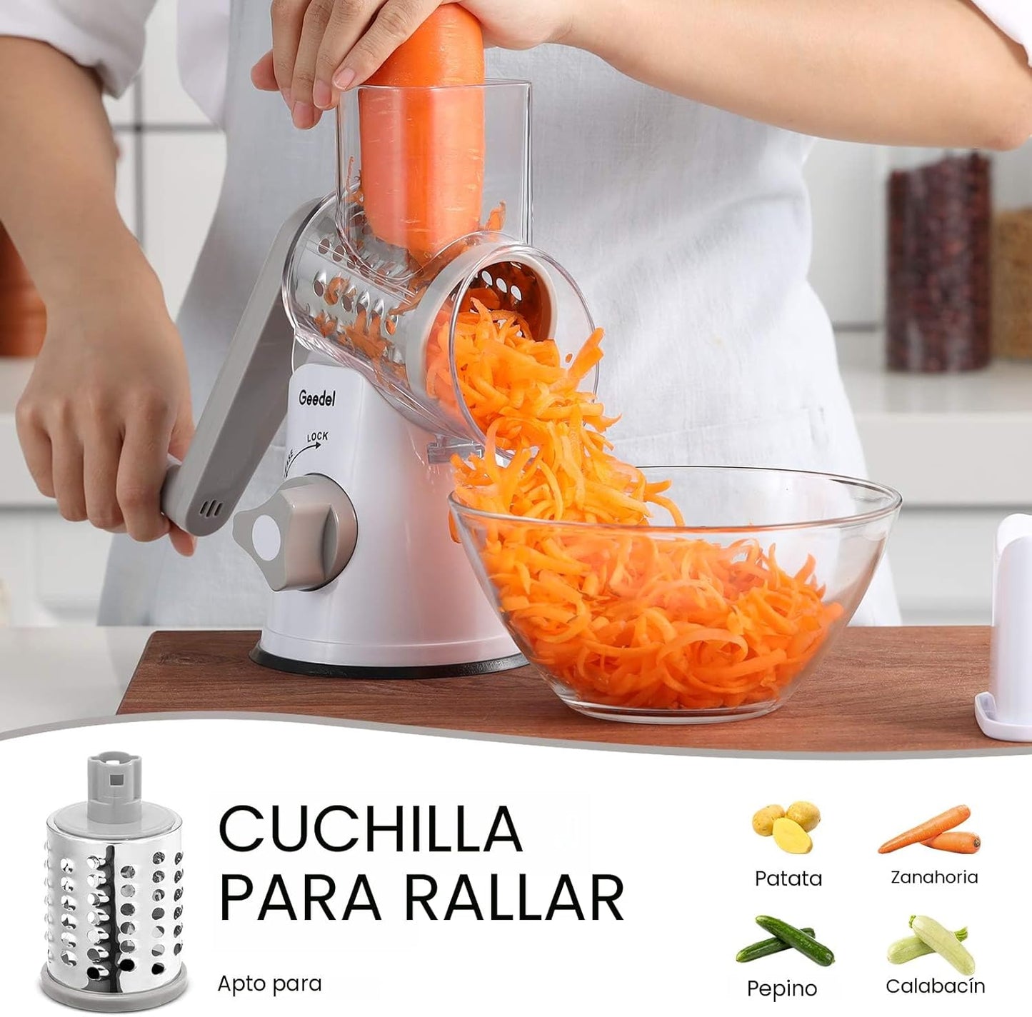 Rallador Multifuncional de Queso y Verduras