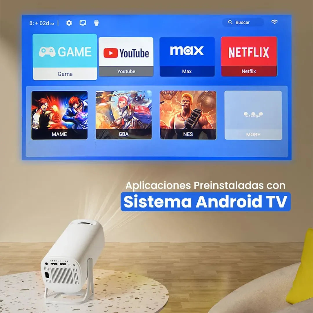 Proyector 2 en 1: Cine en Casa + Consola Retro (Incluye tarjeta 64 GB)