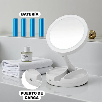🪞 ESPEJO LED BEAUTY PRO 10X- Si tu maquillaje se ve distinto al salir, este es para vos
