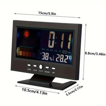 Reloj Digital 4 en 1: Hora, Clima, Humedad y Despertador⏰