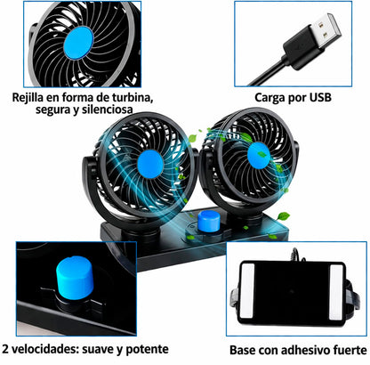 Ventilador Doble para Auto – Frescura Inmediata en Cada Viaje ❄️🚗