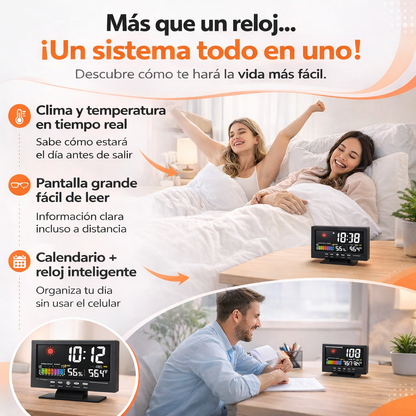 RELOJ METEOROLÓGICO |  Hora, Clima, Humedad y Despertador