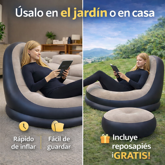 El sillón que se adapta a tu cuerpo… y a tu espacio, incluye reposapiés de regalo 🎁