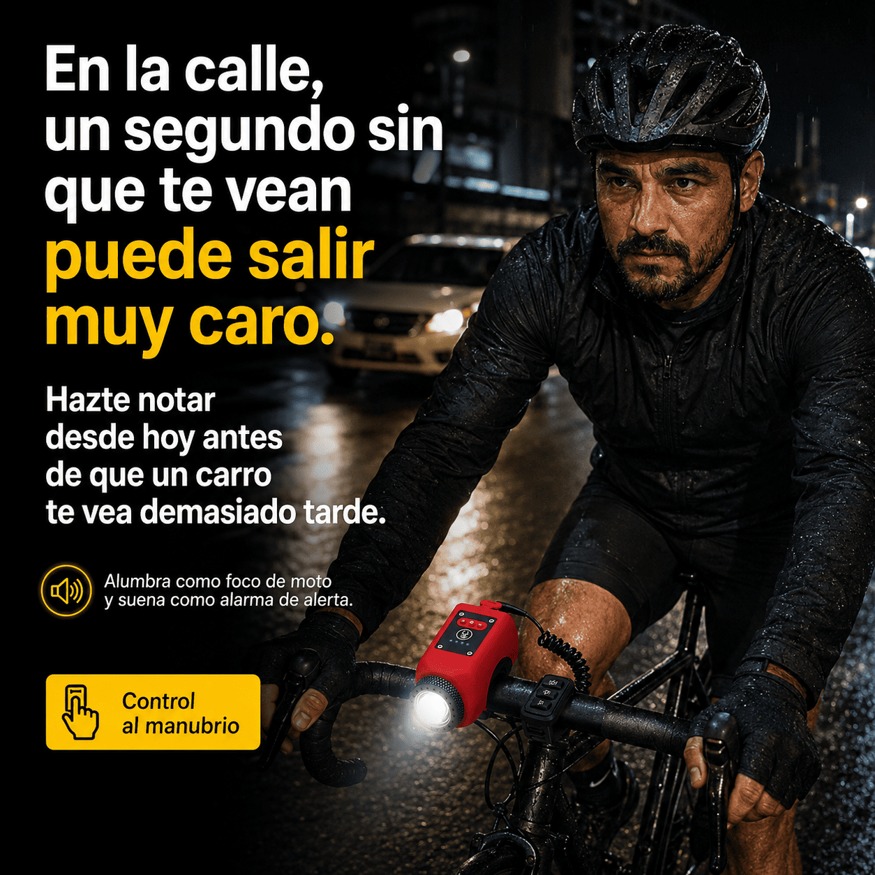 🚴‍♂️ ¡Llamar la atención en la carretera nunca fue tan fácil! Bocina Linterna 4 en 1 para ciclistas