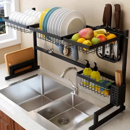 Organizador de Platos de Acero Inoxidable para Lavaplatos