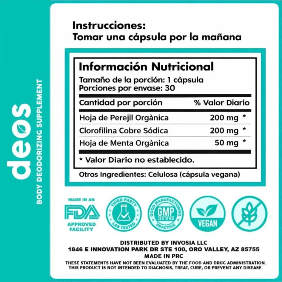 Deos | Control de Olores Corporales + Bienestar Digestivo