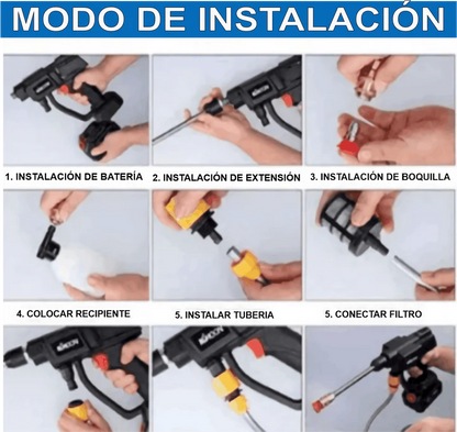 Hidrolavadora Portátil Recargable (2 Baterias) | Limpieza en Cualquier Lugar