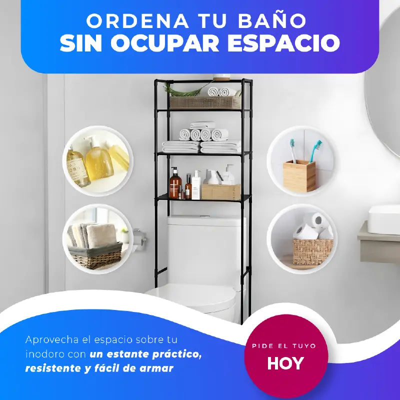 ESTANTE ORGANIZADOR PARA BAÑO – AHORRA ESPACIO Y ORDENA TU BAÑO💧