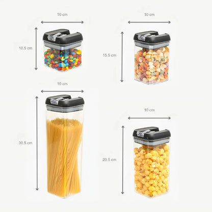 Organizador de Frascos Herméticos para Cocina – Set de 7 Piezas