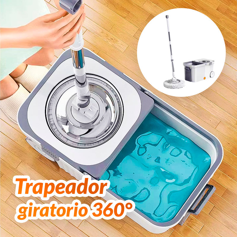 TRAPEADOR PRO | 2 Mopas lavables + Balde con Ruedas