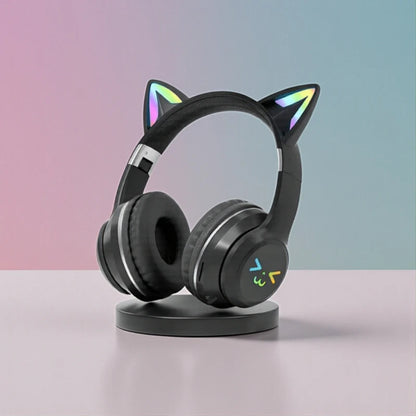 Audífonos inalámbricos con orejas de gato y luces LED 🎧