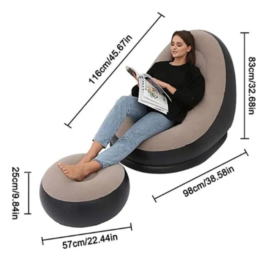 El sillón que se adapta a tu cuerpo… y a tu espacio, incluye reposapiés de regalo 🎁