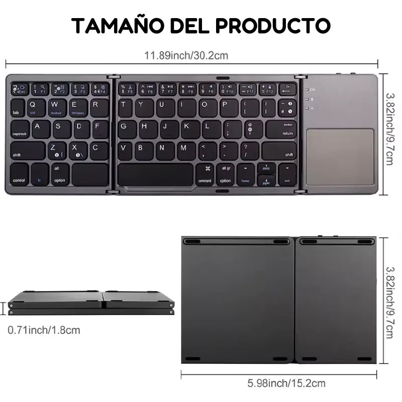 ⌨️ Teclado Plegable Bluetooth Multidispositivo