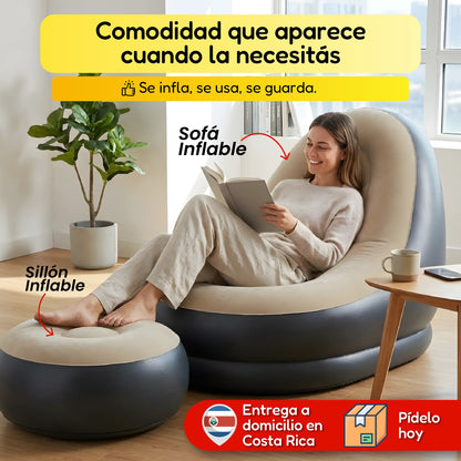 El sillón que se adapta a tu cuerpo… y a tu espacio, incluye reposapiés de regalo 🎁
