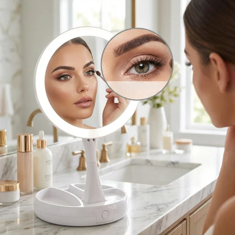 🪞 ESPEJO LED BEAUTY PRO 10X- Si tu maquillaje se ve distinto al salir, este es para vos