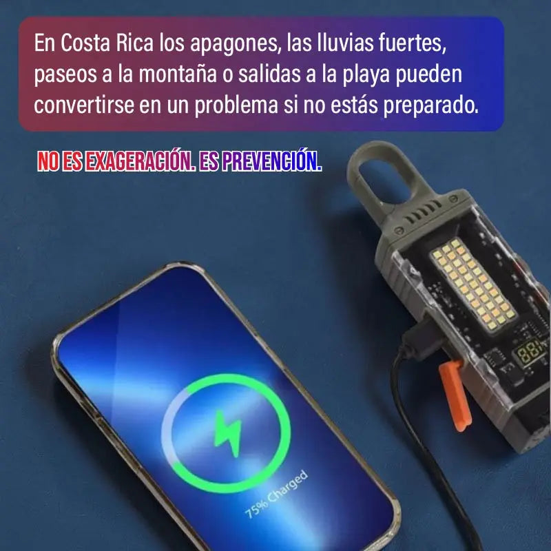 Linterna Táctica 4 en 1 D61 – Iluminá, Cargá y Protegete en Cualquier Emergencia