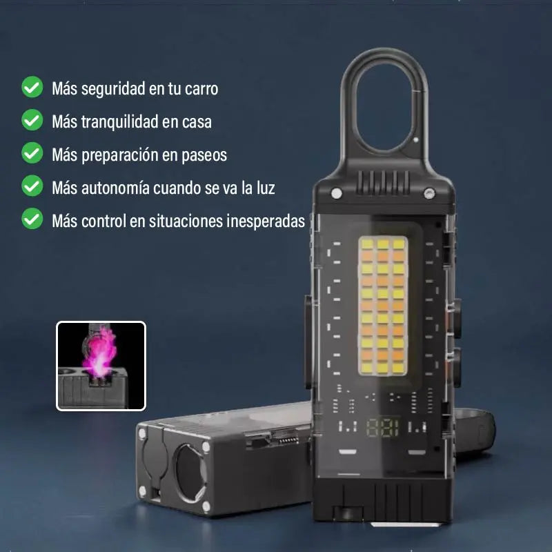 Linterna Táctica 4 en 1 D61 – Iluminá, Cargá y Protegete en Cualquier Emergencia