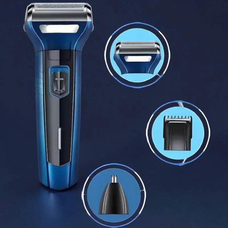 Afeitadora Geemy 3 en 1 Recargable, Barba Cabello Nariz y Orejas, Inalámbrica con 4 Guías 110V