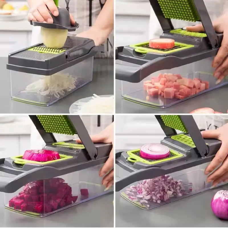 Cortador Multifunción 16 en 1 – Picá, Rallá y Ahorrá Tiempo en tu Cocina