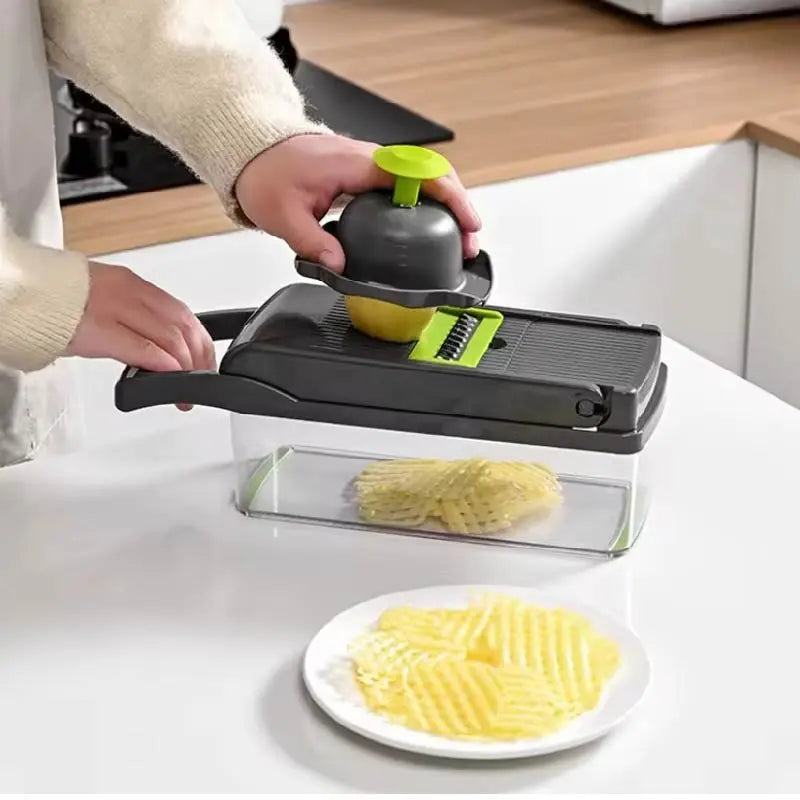 Cortador Multifunción 16 en 1 – Picá, Rallá y Ahorrá Tiempo en tu Cocina