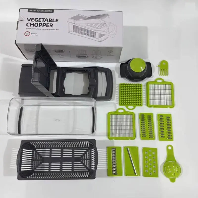 Cortador Multifunción 16 en 1 – Picá, Rallá y Ahorrá Tiempo en tu Cocina