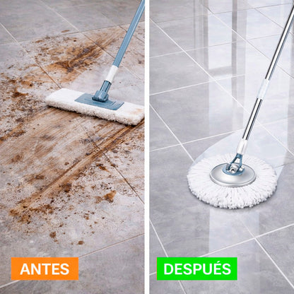 TRAPEADOR PRO | 2 Mopas lavables + Balde con Ruedas