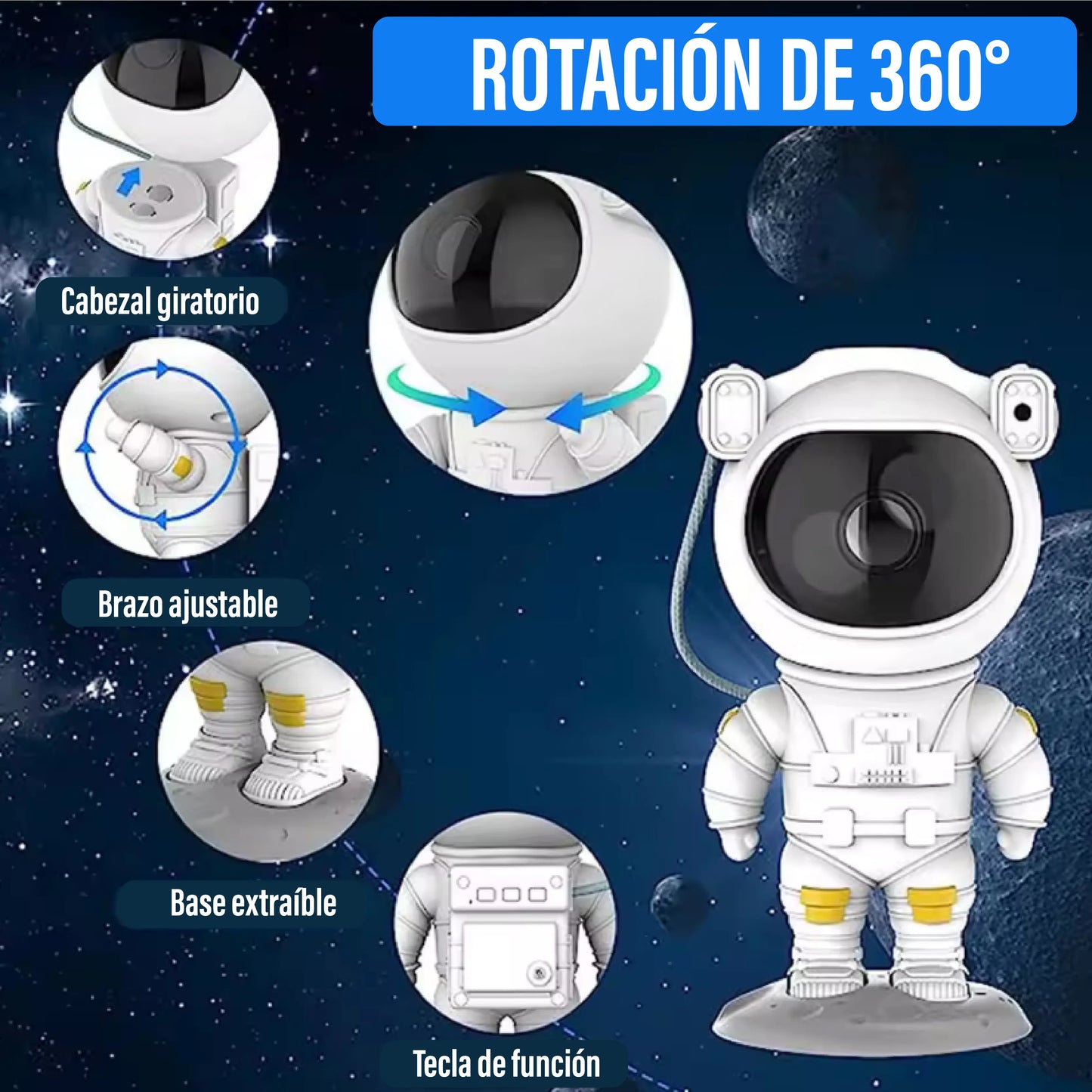Proyector Astronauta Cielo Estrellado