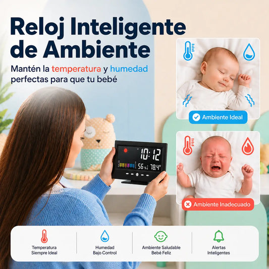 👶💤 Reloj Inteligente de Ambiente, el clima Perfecto para tu Bebé