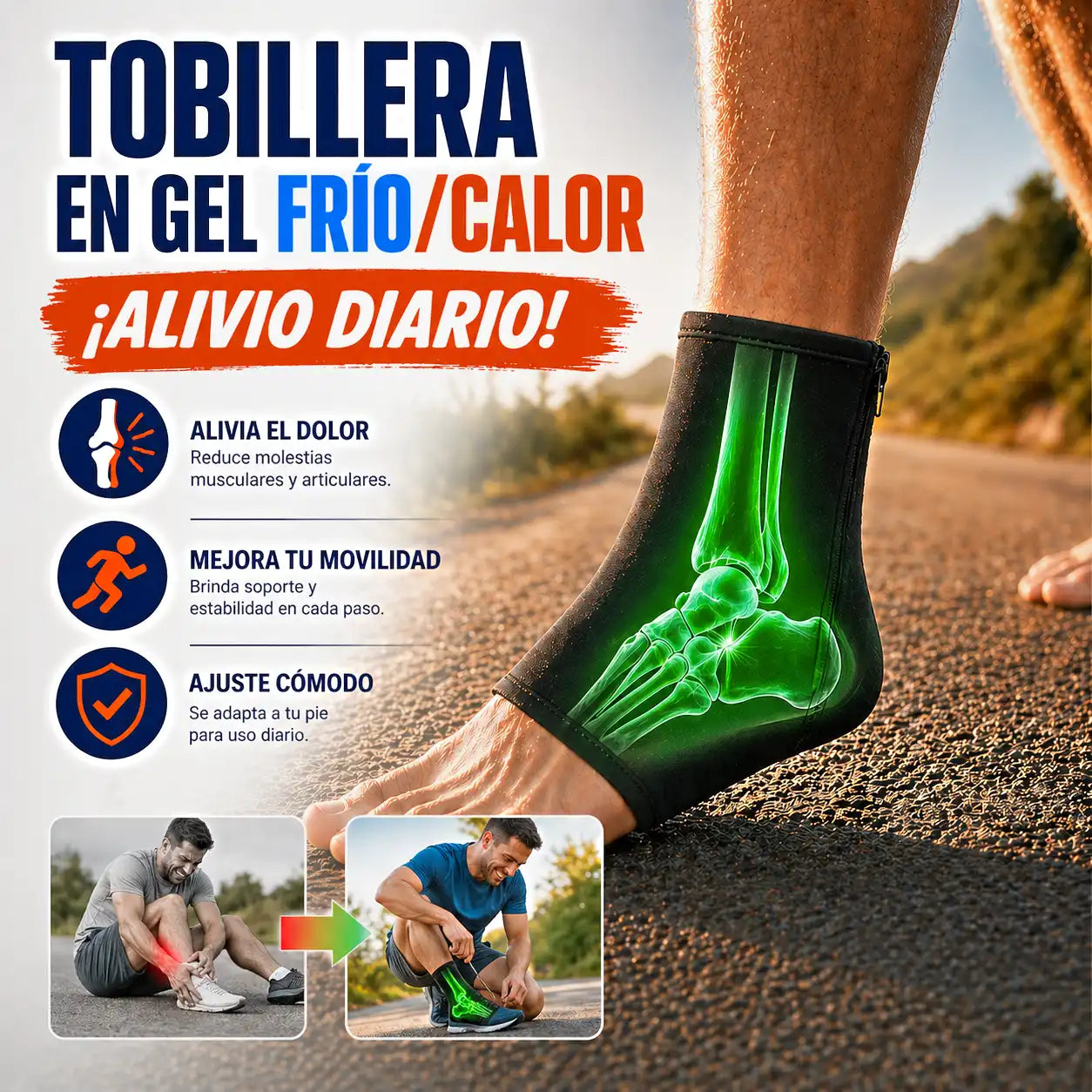 Tobillera en gel frio/calor | Alivio diario