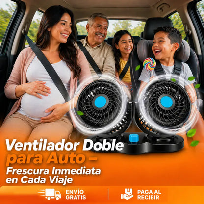 Ventilador Doble para Auto – Frescura Inmediata en Cada Viaje ❄️🚗