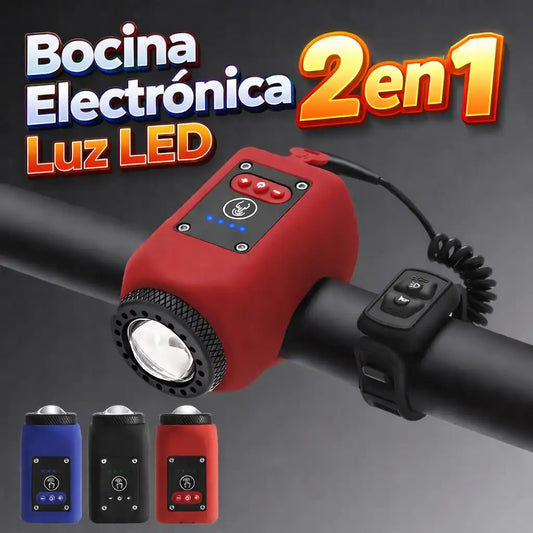 Bocina Electrónica + Luz LED 2 en 1 – Más Seguridad ante tráfico