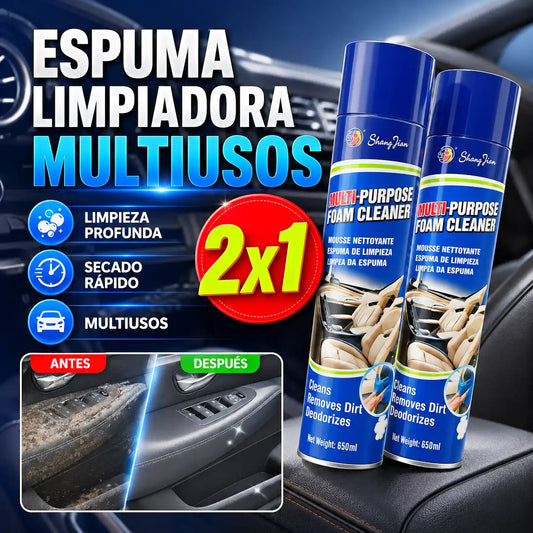 2x1 Espuma Limpiadora Multiuso PRO – Limpieza Eficaz sin Enjuague 🧼