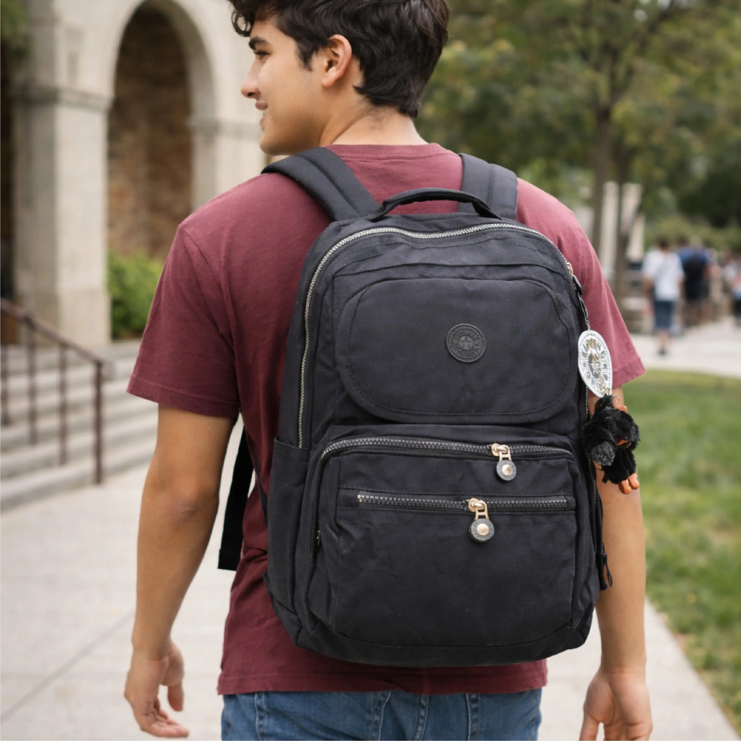 Morral estilo Kipling + cartuchera de regalo 🎁 – ligero, amplio y perfecto para tu día a día
