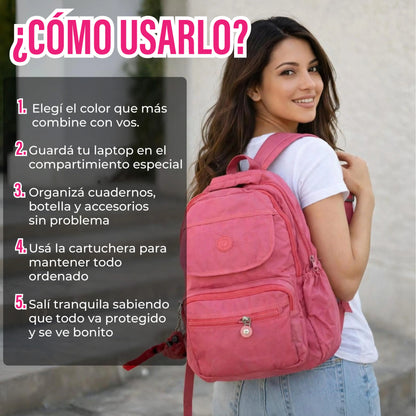 Morral estilo Kipling + cartuchera de regalo 🎁 – ligero, amplio y perfecto para tu día a día